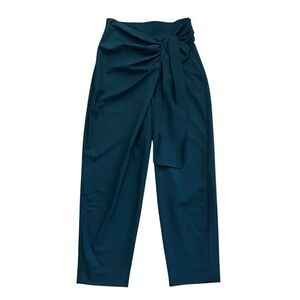 ZARA Hi Waisted Bow Tie Crossover Black Trouser Pants